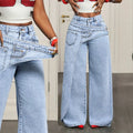Women's High Waist Wide Leg Denim Jeans Vintage Y2K Casual Loose Pants
