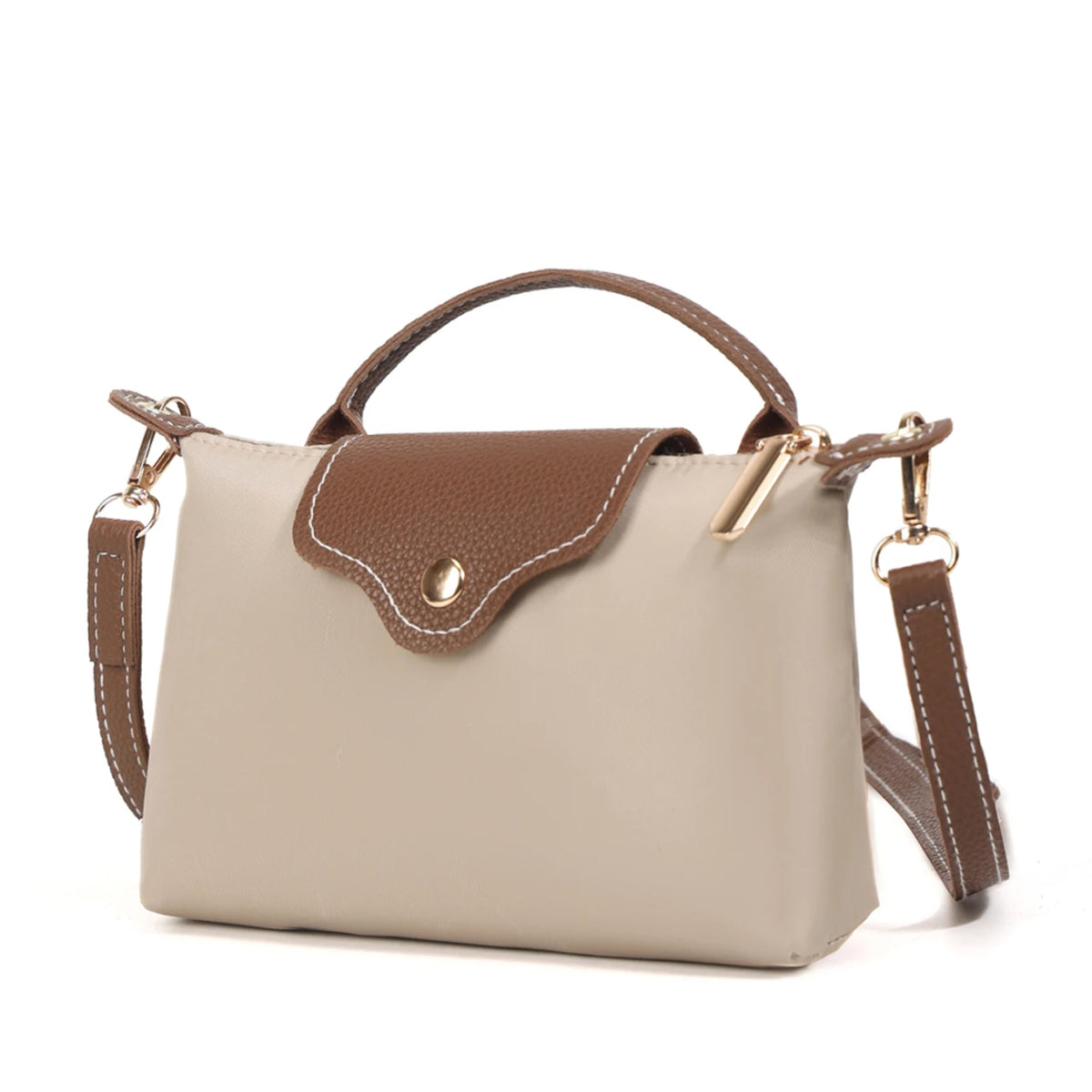 Women's Beige Brown Handbag, Elegant Crossbody Purse, Shoulder Bag, Gift for Her