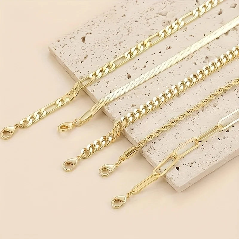 Dainty Layered Chain Bracelet Set
