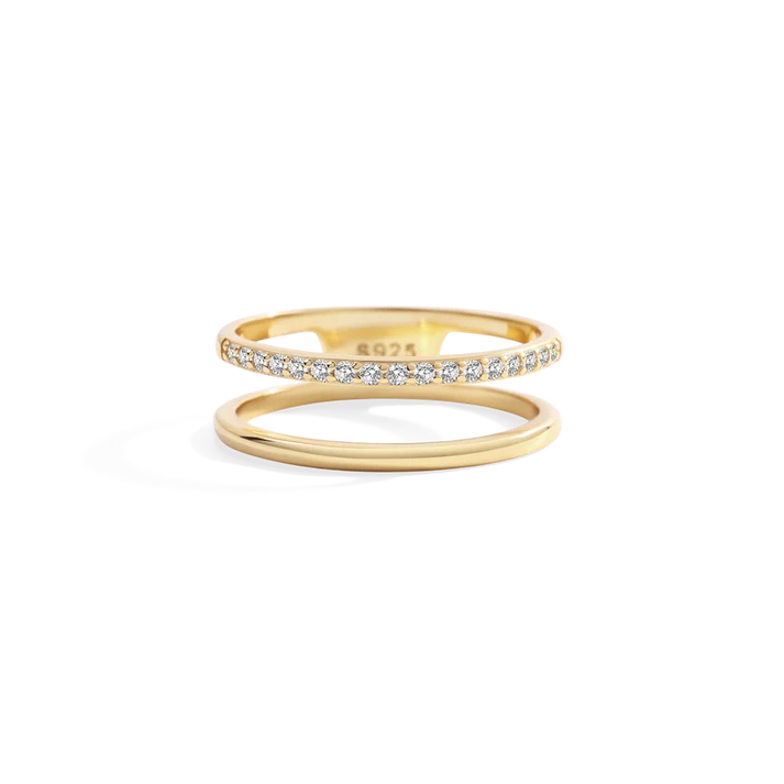 Mint & Lily Double Band Pave Ring