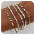 Dainty Layered Chain Bracelet Set