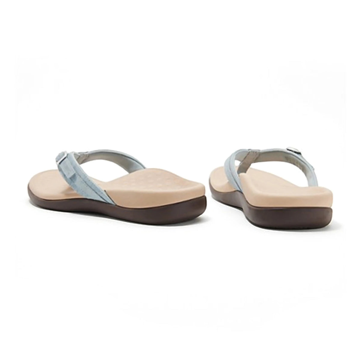 Women’s Light Blue Thong Sandals with Buckle Strap Casual Summer Beach Flip Flops