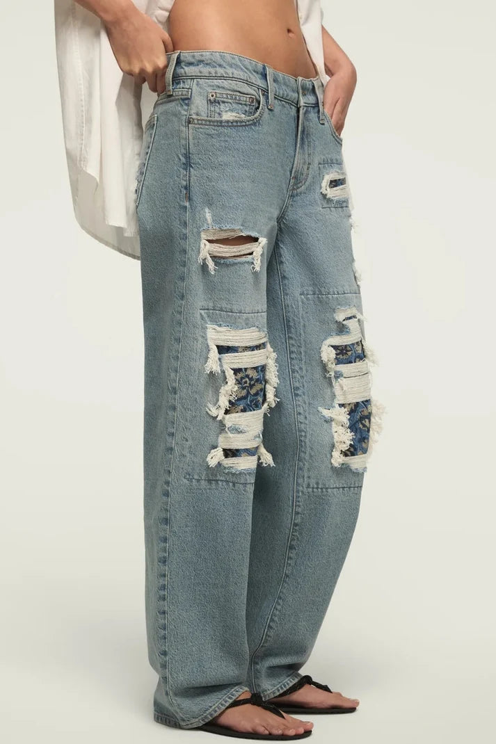 Lucky Brand Women's Lucky Legend Baggy - Skipping Flowers Wash