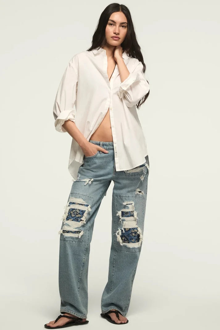 Lucky Brand Women's Lucky Legend Baggy - Skipping Flowers Wash