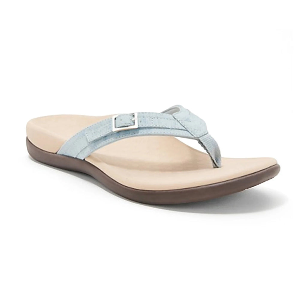 Women’s Light Blue Thong Sandals with Buckle Strap Casual Summer Beach Flip Flops