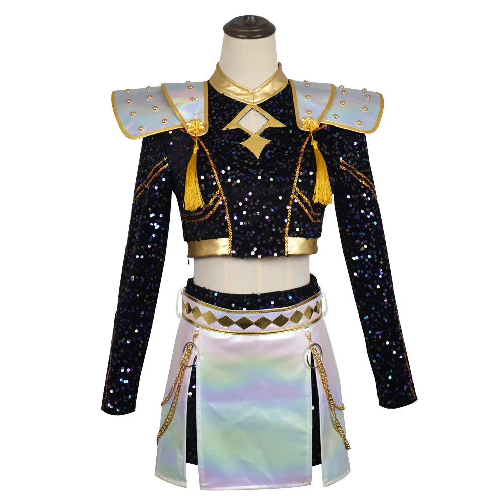 Teen Girls Shiny Cosplay Suit, Halloween Party Costume, Carnival & Roleplay Outfit