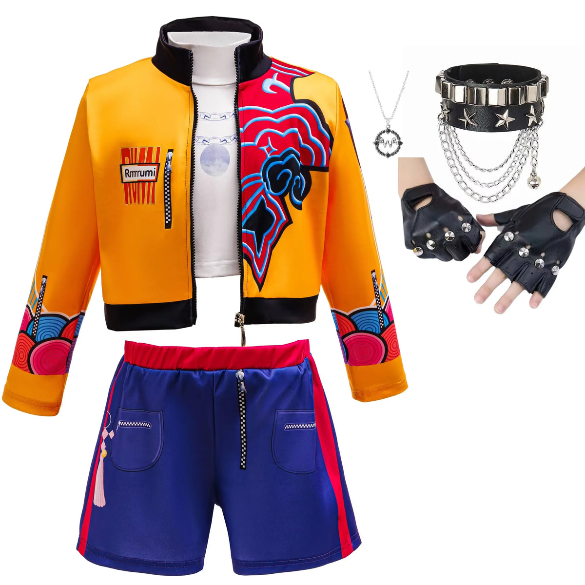 Girls Halloween Cosplay Costume 3-Piece Set with Accessories, Party Dress