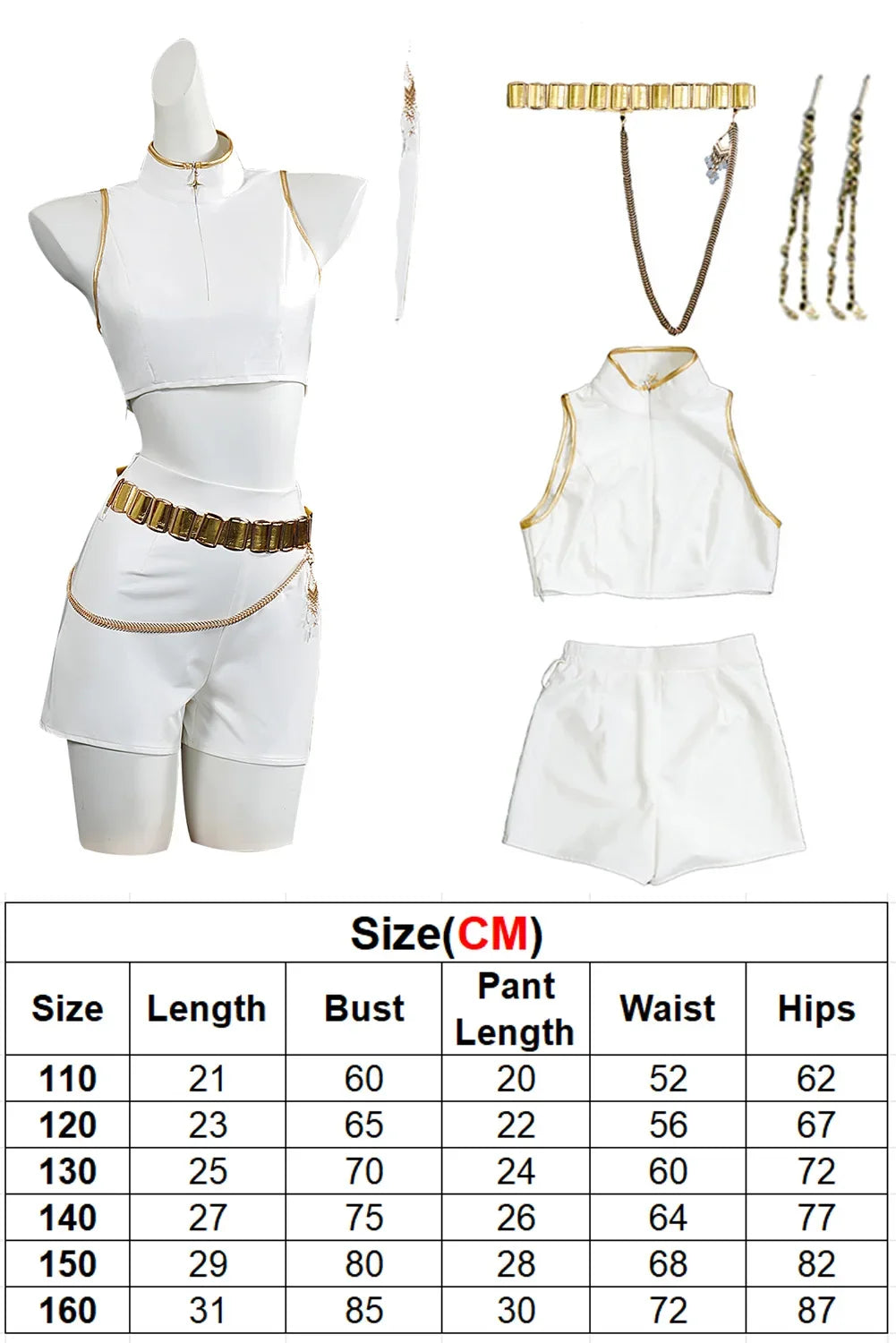 Girls Black & Gold Cosplay Costume, Kids Halloween Performance Roleplay Uniform