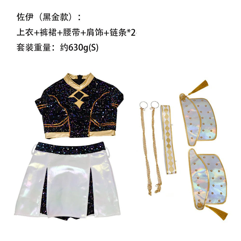 Teen Girls Shiny Cosplay Suit, Halloween Party Costume, Carnival & Roleplay Outfit
