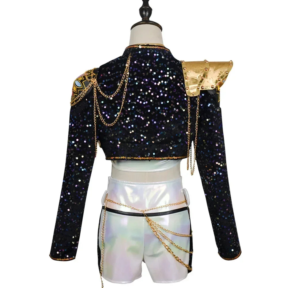 Teen Girls Shiny Cosplay Suit, Halloween Party Costume, Carnival & Roleplay Outfit