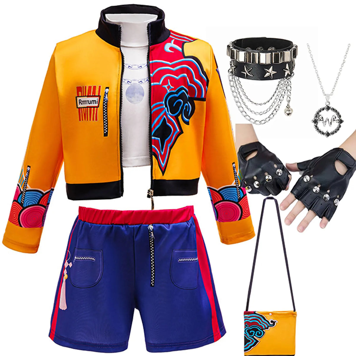 Girls Halloween Cosplay Costume 3-Piece Set with Accessories, Party Dress