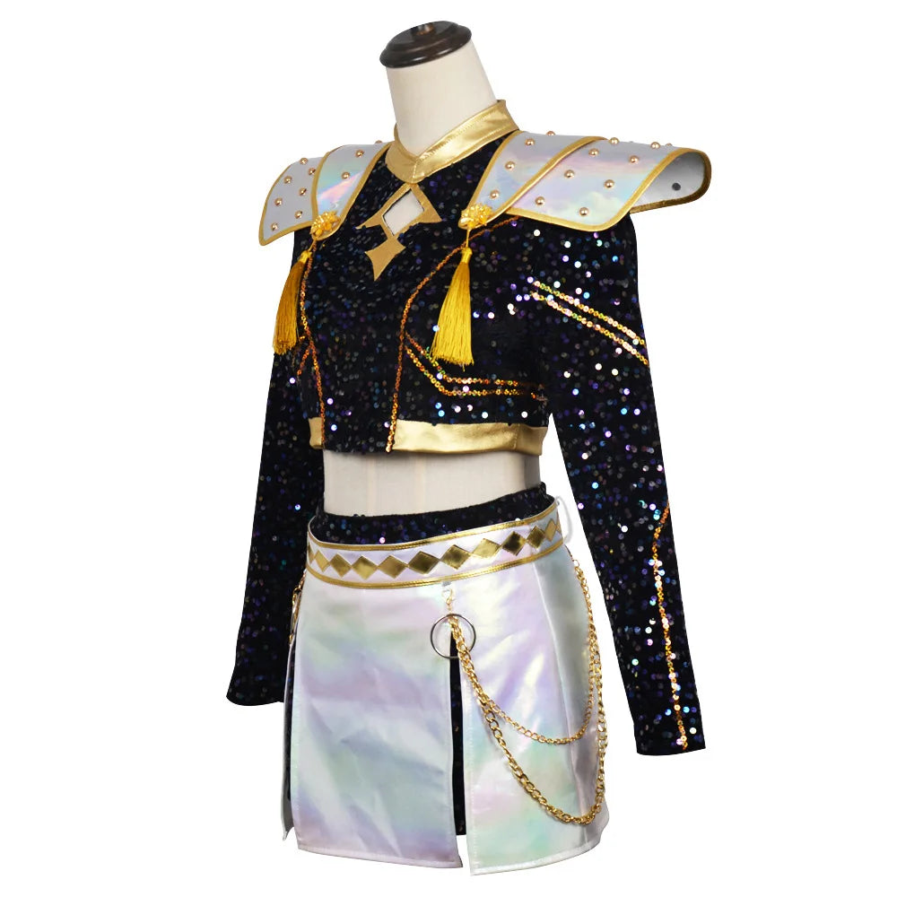 Teen Girls Shiny Cosplay Suit, Halloween Party Costume, Carnival & Roleplay Outfit