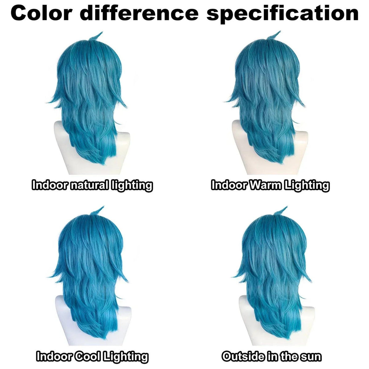 Sally Face Mask with Blue Wig – Sal Fisher Cosplay Costume Halloween Party