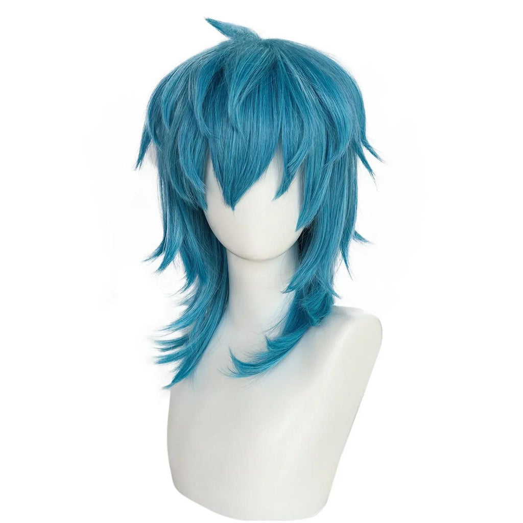 Sally Face Mask with Blue Wig – Sal Fisher Cosplay Costume Halloween Party