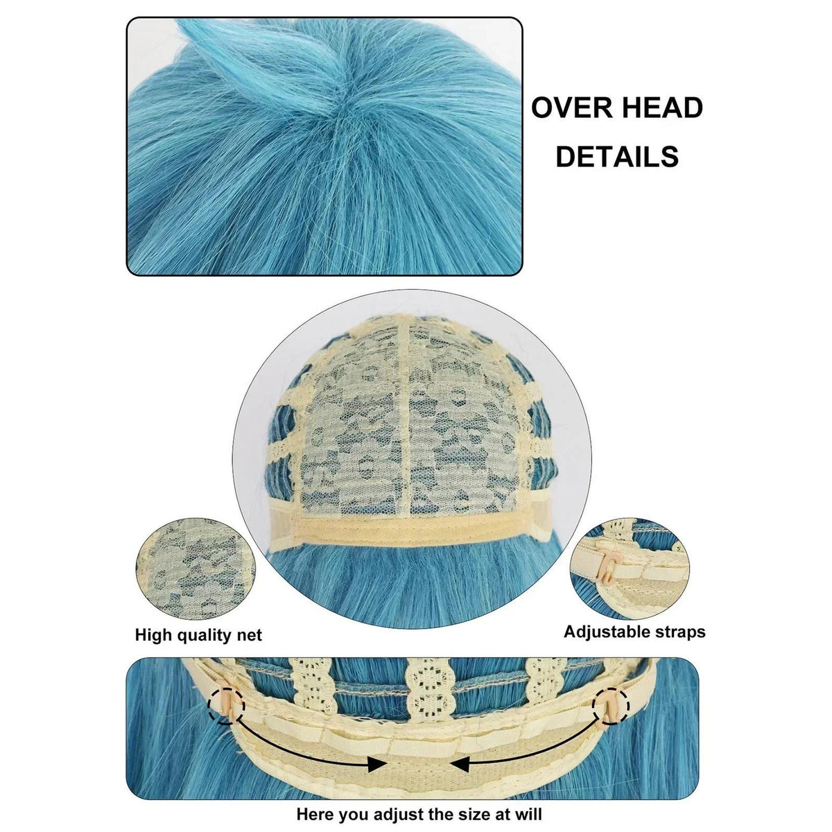 Sally Face Mask with Blue Wig – Sal Fisher Cosplay Costume Halloween Party