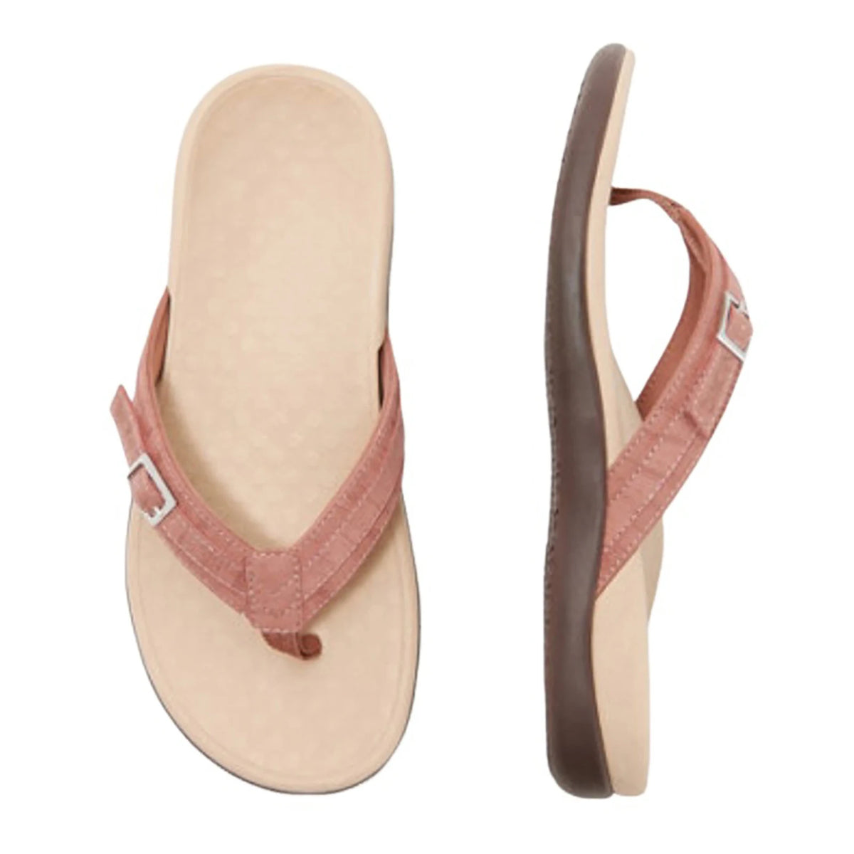 Women’s Light Blue Thong Sandals with Buckle Strap Casual Summer Beach Flip Flops